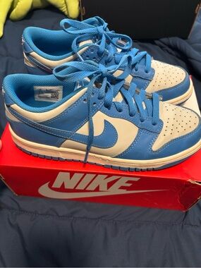 Nike Kids Blue and White Low-Top Sneakers size 7 youth